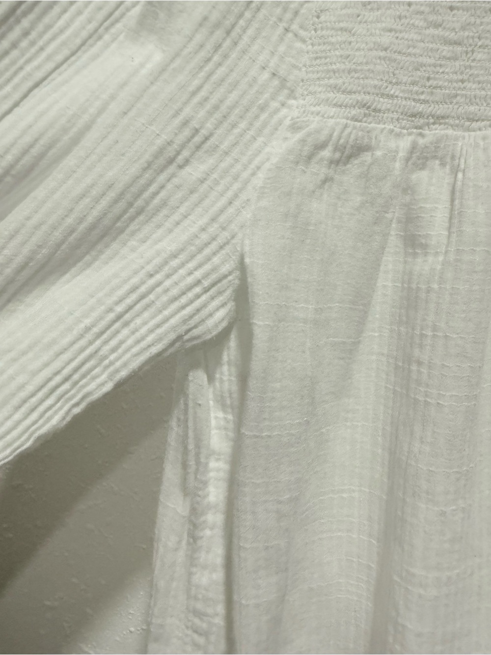 J. Crew 100% cotton White Ruffled Henley Button-Front Top S - Picture 9 of 9